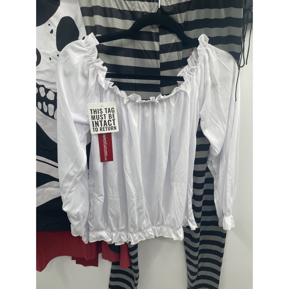 Halloween Costumes Skeleton Flag Rogue Pirate Outfit Womens Large Multicolor NWT - Picture 6 of 16
